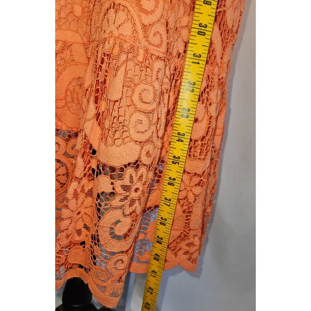 Nanette - Lepore Women's Dress Orange Lace Overlay Size 12 $148.00‎ NWT